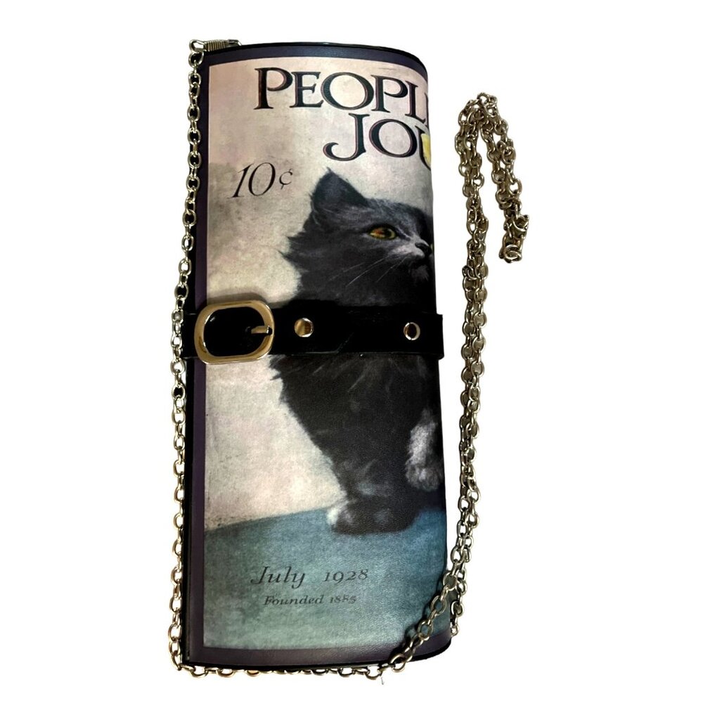Cat Lady Kitten Fashion Magazine Clutch Crossbody Handbag Purse Lmtd Edition - Picture 1 of 6